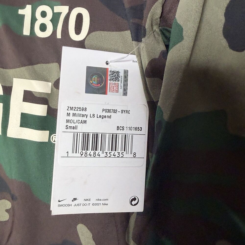 Sz S Nike Syracuse Orange Military Appreciation Camo Long Sleeve Team Issued - Picture 4 of 8